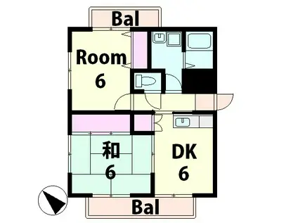 メゾン・マツオ(2DK/2階)の間取り写真