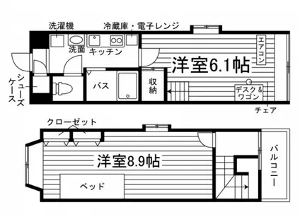 アートロード呉服町(2K/4階)の間取り写真