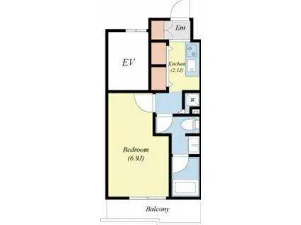 スカイコートグランデ清澄白河(1K/6階)の間取り写真