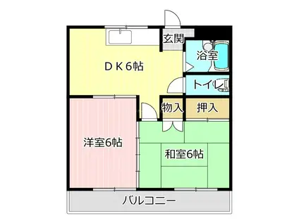 上島マンション(2DK/1階)の間取り写真