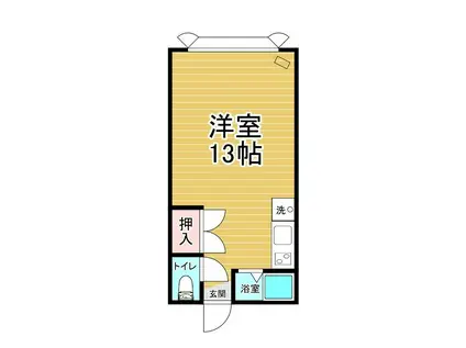 キャッスル(ワンルーム/1階)の間取り写真