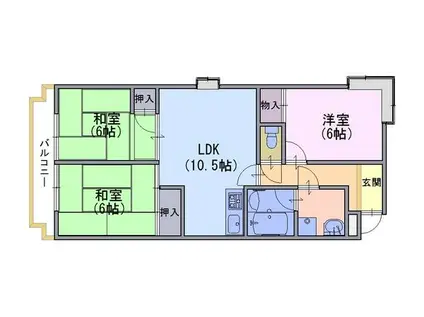 アルカサーノキタイ(3LDK/2階)の間取り写真