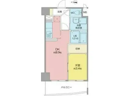 サウス VALLEY(1LDK/2階)の間取り写真