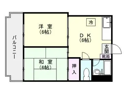 第2榎田ビル(2DK/3階)の間取り写真