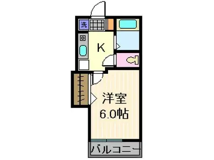 フィールズXIII(1K/1階)の間取り写真