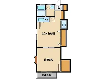 シャンポール金明(1LDK/2階)の間取り写真