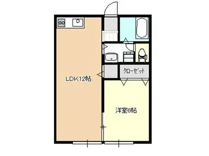 シティハイム大志田(1LDK/1階)の間取り写真