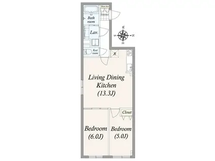 GRAN PASEO大井町(2LDK/3階)の間取り写真