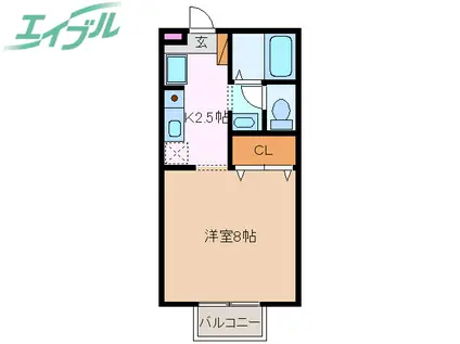 エクセル中川原(1K/1階)の間取り写真