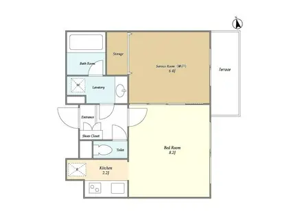 ミストラルコート(ワンルーム/1階)の間取り写真