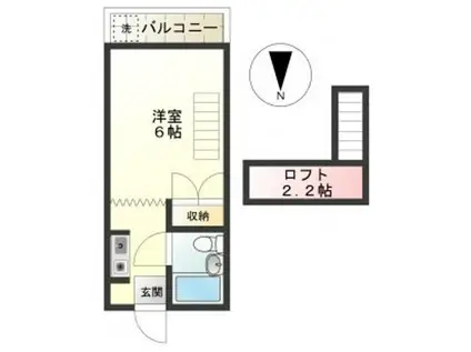 荘光ハイツ(1K/2階)の間取り写真