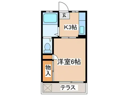 プラムハイム市川NO.1(1K/2階)の間取り写真