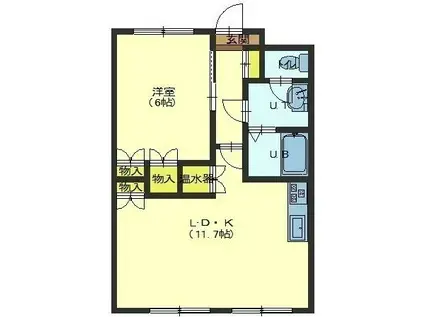 ルーブルやまとII(1LDK/3階)の間取り写真