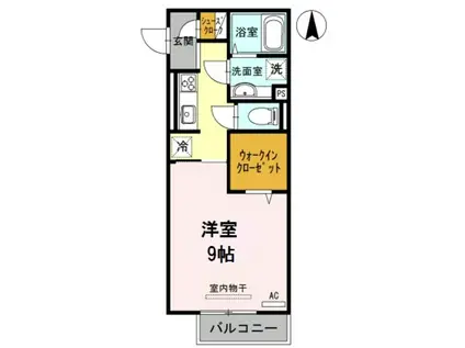 ブリオーソ今福(1K/1階)の間取り写真