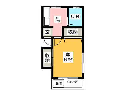 ハイムA(1K/3階)の間取り写真