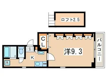 エスペランザⅡ(1K/3階)の間取り写真