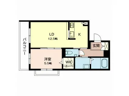 リラサーレ甲子園高潮町(1LDK/2階)の間取り写真
