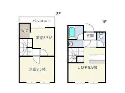 フォレスタ伊丹坂(2LDK/1階)の間取り写真