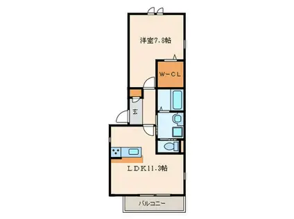 ヘーベルメゾン明石東棟(1LDK/2階)の間取り写真