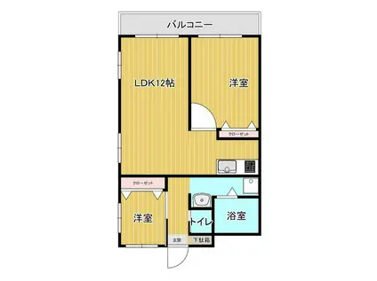 メゾンドール・ジュネス(2LDK/1階)の間取り写真