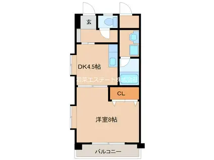 エスポワール(1DK/4階)の間取り写真