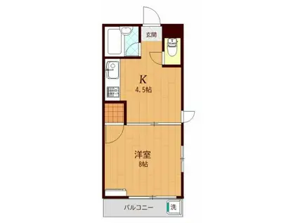 八広オーブハイツ(1K/1階)の間取り写真