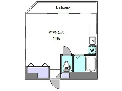 エスペラント小杉(ワンルーム/2階)の間取り写真