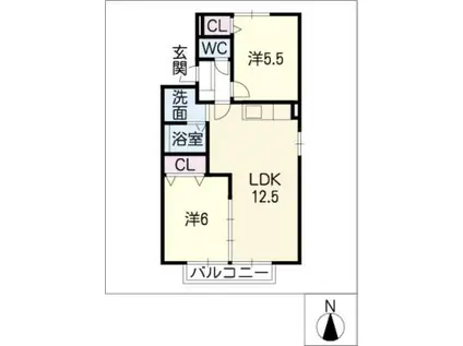 ファミールZUIUN(2LDK/2階)の間取り写真