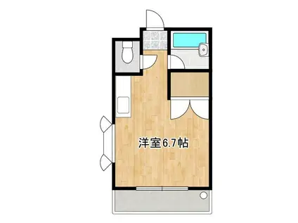 アンプルール新屋敷(ワンルーム/2階)の間取り写真