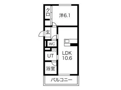 シャルールプラスII(1LDK/1階)の間取り写真