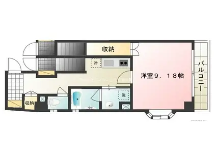 チェリス(1K/1階)の間取り写真