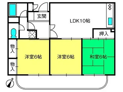 パークスI(3LDK/3階)の間取り写真