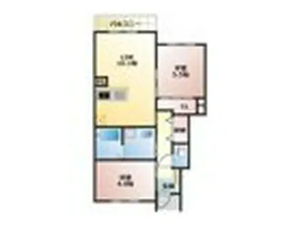 THE NOBELS TERRACE(2LDK/1階)の間取り写真