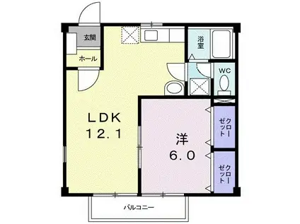 メゾンMK(1LDK/1階)の間取り写真