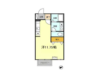 エクセル将軍野(ワンルーム/2階)の間取り写真