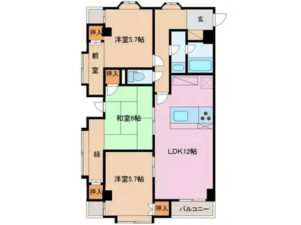 リアライズ千歳(3LDK/3階)の間取り写真