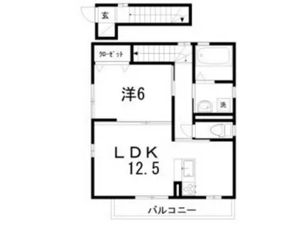 ローズコート北金田(1LDK/2階)の間取り写真