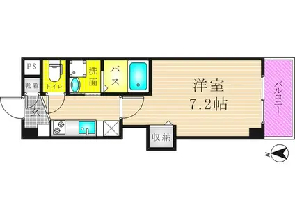 リバーライズ東小橋II(1K/2階)の間取り写真