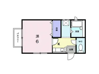 メゾン・ド・ミニヨン(1K/1階)の間取り写真