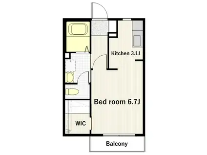 ステイシオンB(1K/1階)の間取り写真