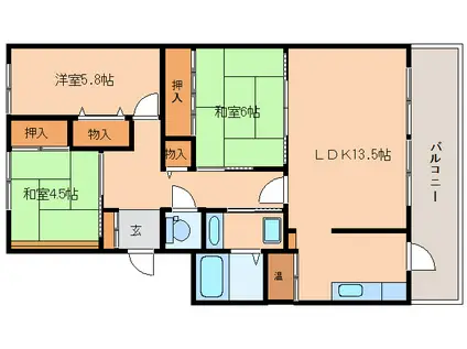 ソル・レヴェンテ学園前(3LDK/1階)の間取り写真