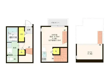 コンフォートハウス唐原(ワンルーム/1階)の間取り写真