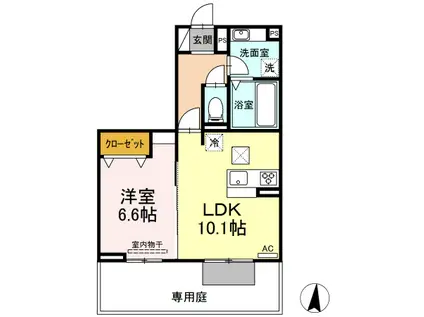 ブルーローズ(1LDK/1階)の間取り写真