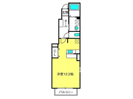 サンライズKⅡ(ワンルーム/1階)の間取り写真