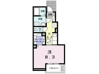 TSバンチ(1K/1階)の間取り写真