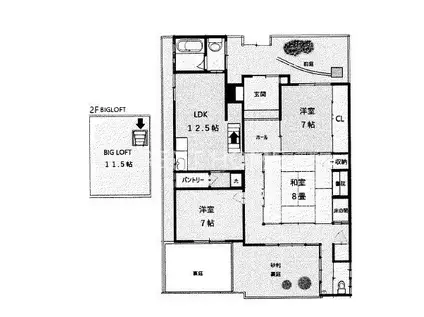 レトロハウス植松町IV(3LDK/1階)の間取り写真