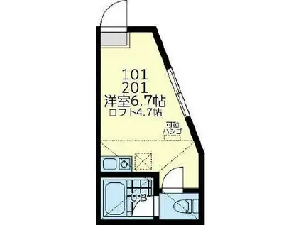 ユナイト生麦ピンクパンサー(ワンルーム/1階)の間取り写真