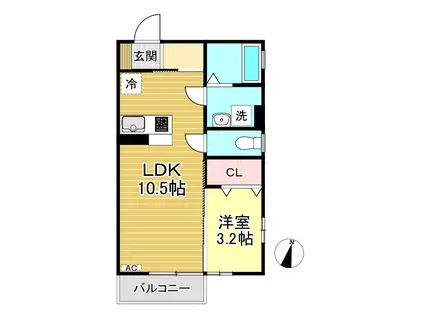BLUEBERRYI・II(1LDK/2階)の間取り写真