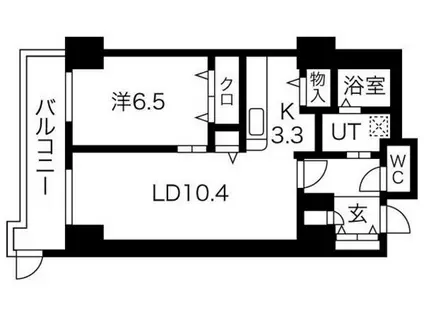 シティコート目黒2号棟 2(1LDK/8階)の間取り写真