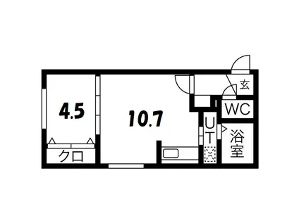 FORESTERIOR(1LDK/1階)の間取り写真